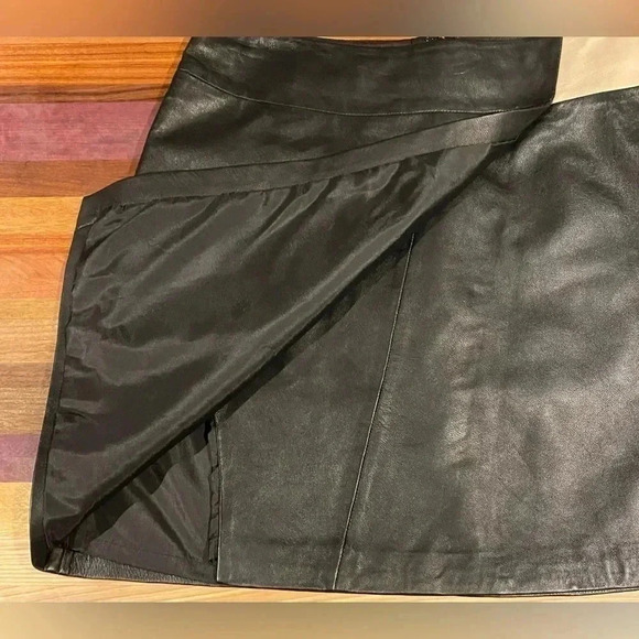 Halogen Black Leather Skirt, size 10 - Picture 6 of 8